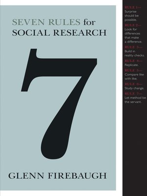 cover image of Seven Rules for Social Research